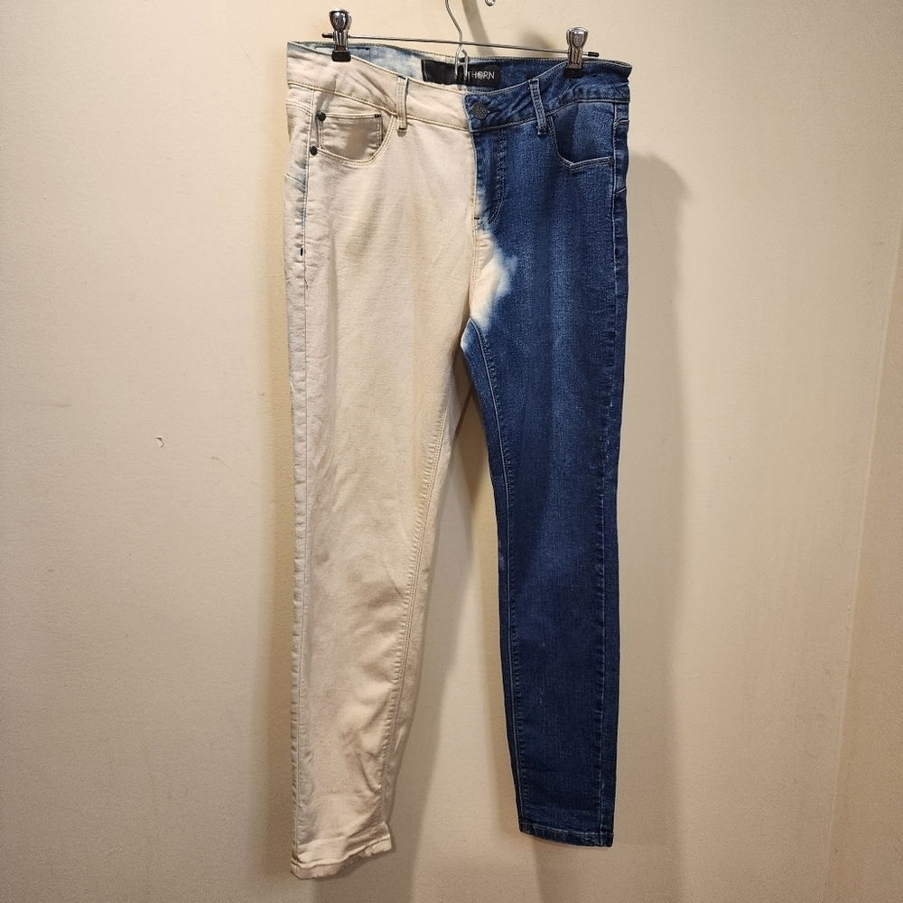 THORN Two Tones High Rise Skinny Jeans Size 8
